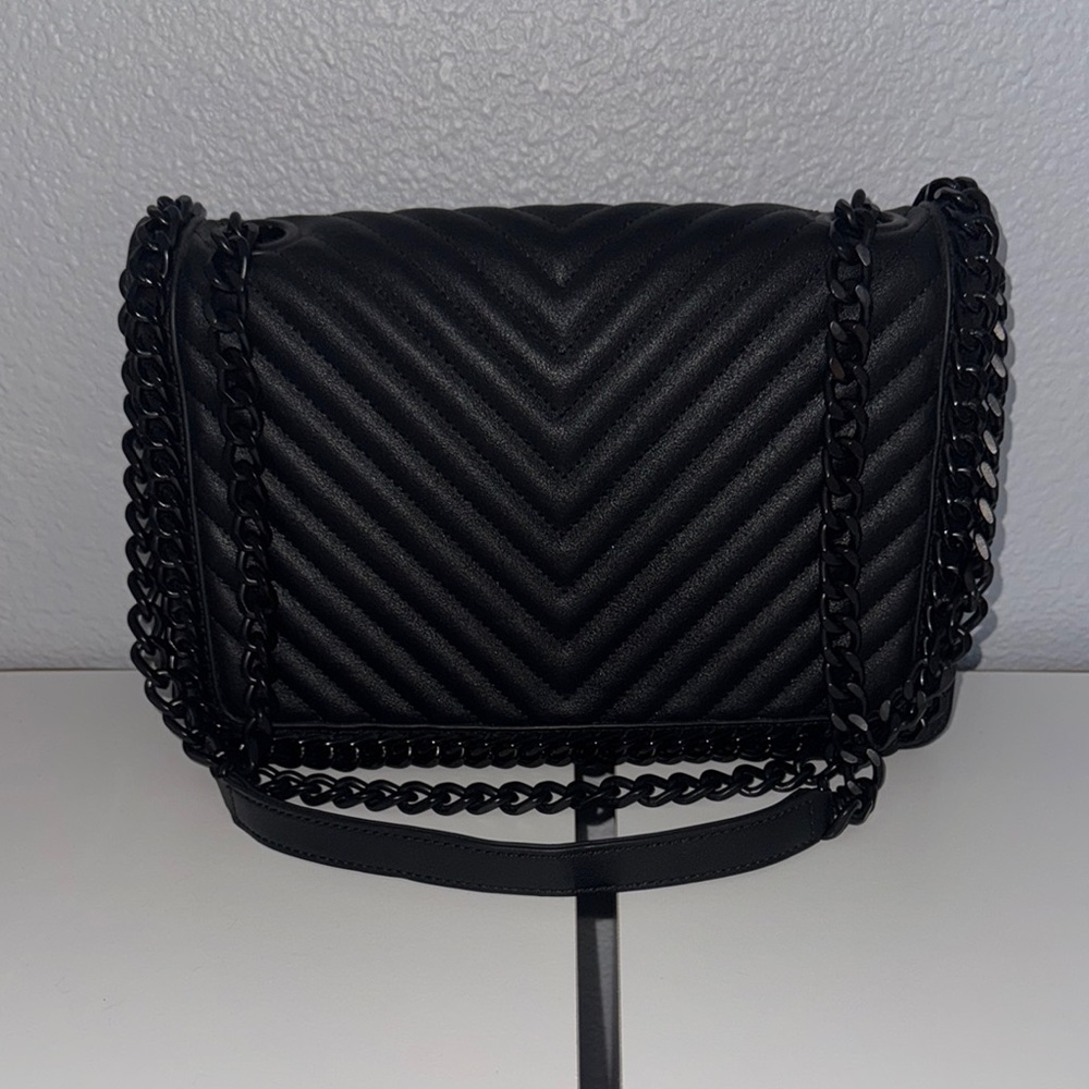 Aldo Black Chevron Crossbody Bag
